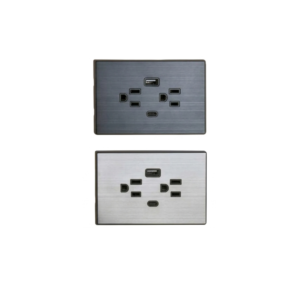 Toma Doble USB + USBC Inoxidable