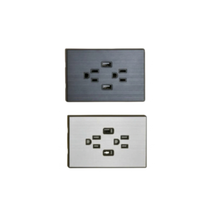 Toma Doble + 2 USB Inoxidable